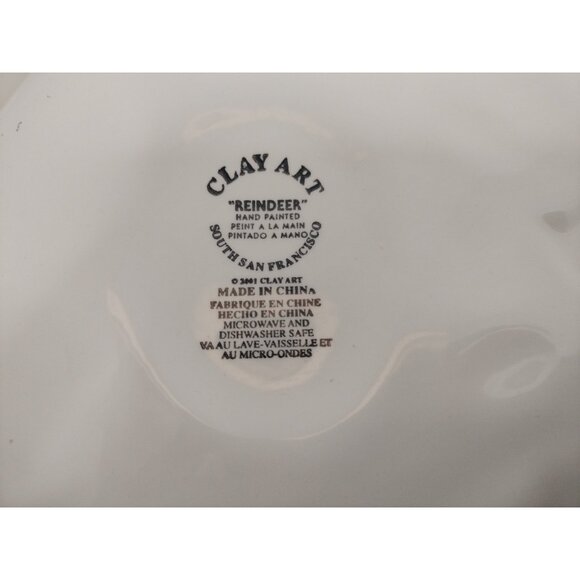 Clay Art Reindeer Chip 'n Dip Platter Christmas Serving Tray Plate (B145) - Picture 7 of 11